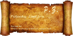 Putnoky Zamfira névjegykártya